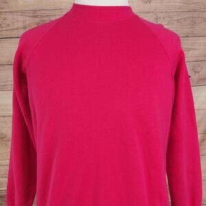 Vintage Fruit Of The Loom‎ Sweatshirt Unisex Medium Pink Crewneck Blank 80s